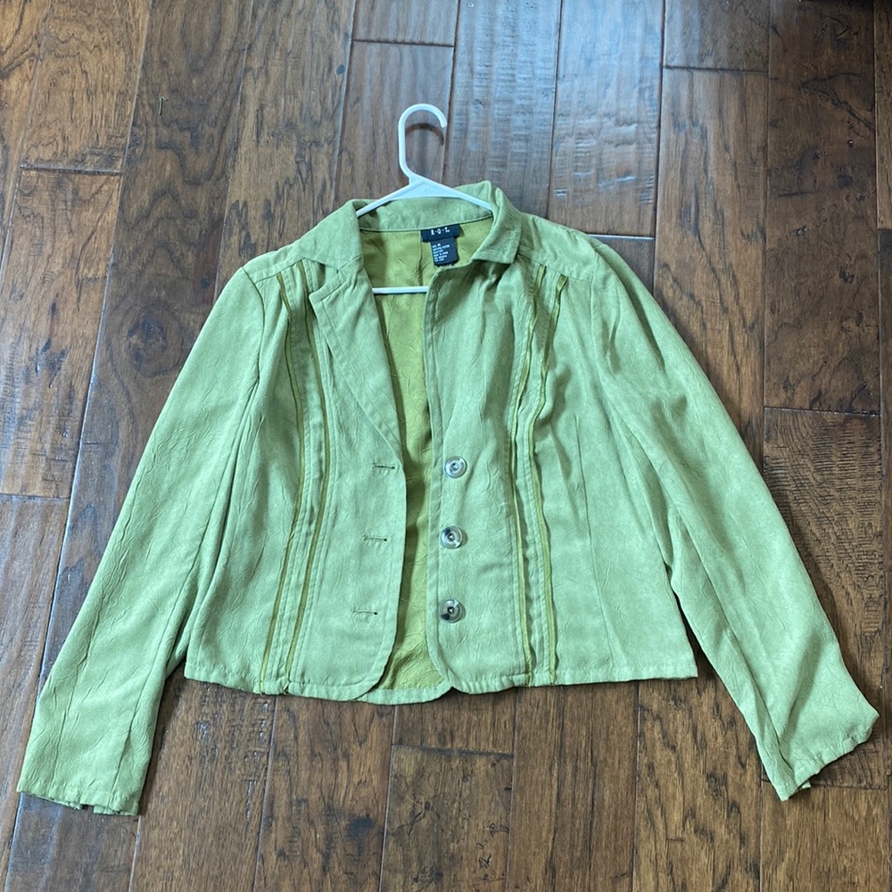 Vintage Size Medium Suede Green Blazer